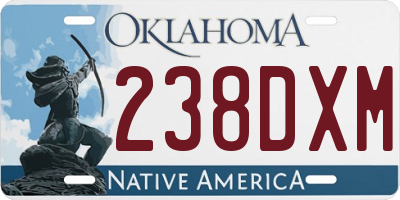 OK license plate 238DXM