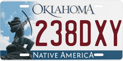 OK license plate 238DXY