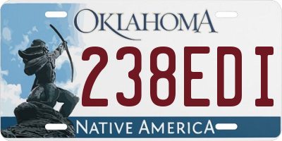 OK license plate 238EDI