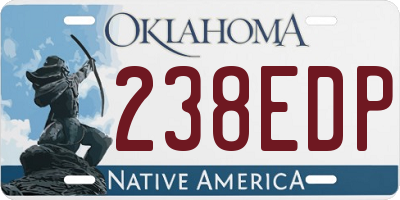 OK license plate 238EDP