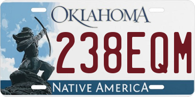 OK license plate 238EQM