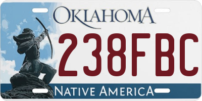 OK license plate 238FBC