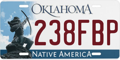 OK license plate 238FBP