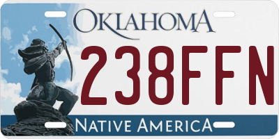OK license plate 238FFN