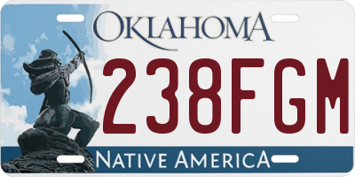 OK license plate 238FGM