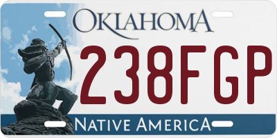 OK license plate 238FGP
