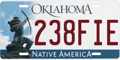 OK license plate 238FIE