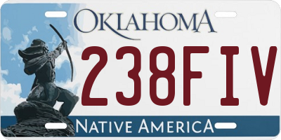 OK license plate 238FIV