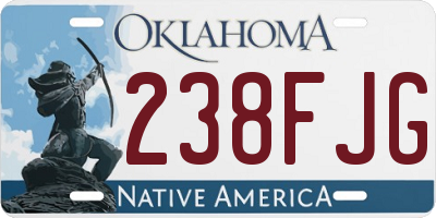 OK license plate 238FJG
