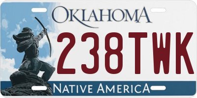 OK license plate 238TWK