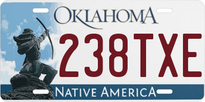 OK license plate 238TXE