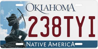 OK license plate 238TYI
