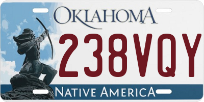 OK license plate 238VQY