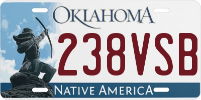 OK license plate 238VSB
