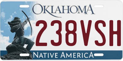 OK license plate 238VSH