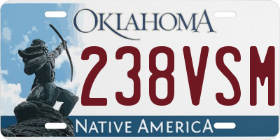 OK license plate 238VSM