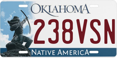 OK license plate 238VSN