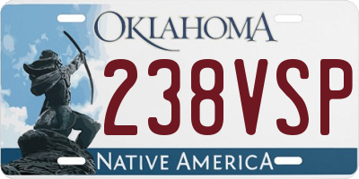 OK license plate 238VSP