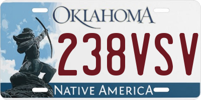 OK license plate 238VSV