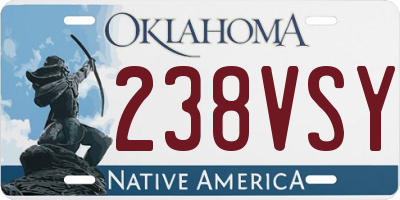 OK license plate 238VSY