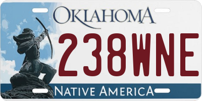 OK license plate 238WNE