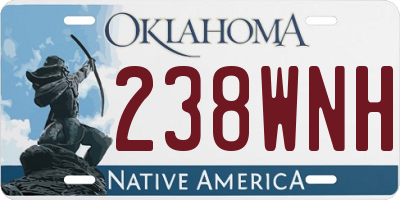OK license plate 238WNH