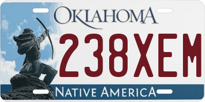 OK license plate 238XEM