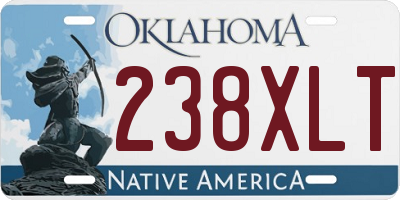 OK license plate 238XLT