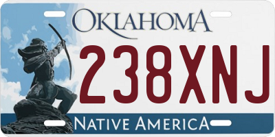 OK license plate 238XNJ