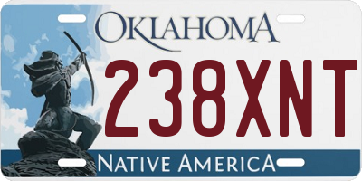 OK license plate 238XNT
