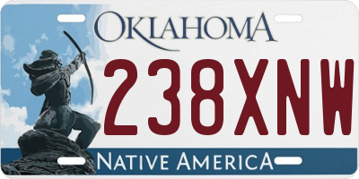 OK license plate 238XNW