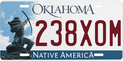 OK license plate 238XOM