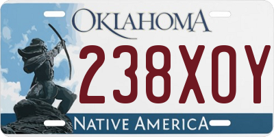 OK license plate 238XOY