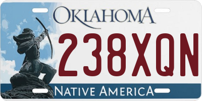 OK license plate 238XQN