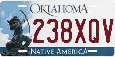 OK license plate 238XQV