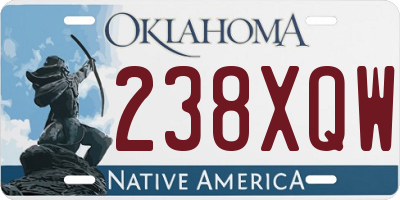 OK license plate 238XQW