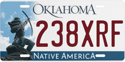 OK license plate 238XRF