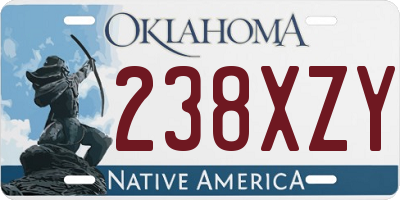 OK license plate 238XZY