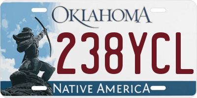 OK license plate 238YCL