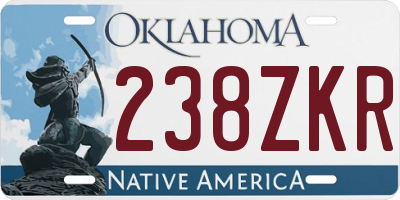 OK license plate 238ZKR