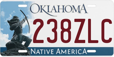 OK license plate 238ZLC