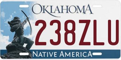 OK license plate 238ZLU