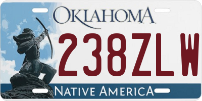 OK license plate 238ZLW