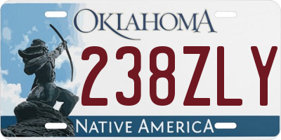 OK license plate 238ZLY