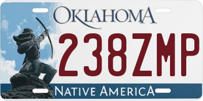 OK license plate 238ZMP