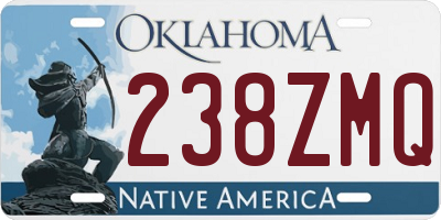 OK license plate 238ZMQ