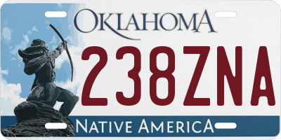 OK license plate 238ZNA