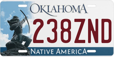 OK license plate 238ZND