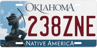 OK license plate 238ZNE