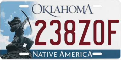 OK license plate 238ZOF